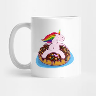 LGBT Rainbow Unicorn Chillin On A Donut Mug